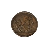 A rare French bronze medallion by Duvivier dated 1775