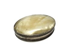 A Georgian silver and mother of pearl snuff box