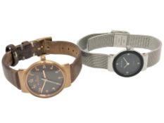 Two lady's Skagen wristwatches,