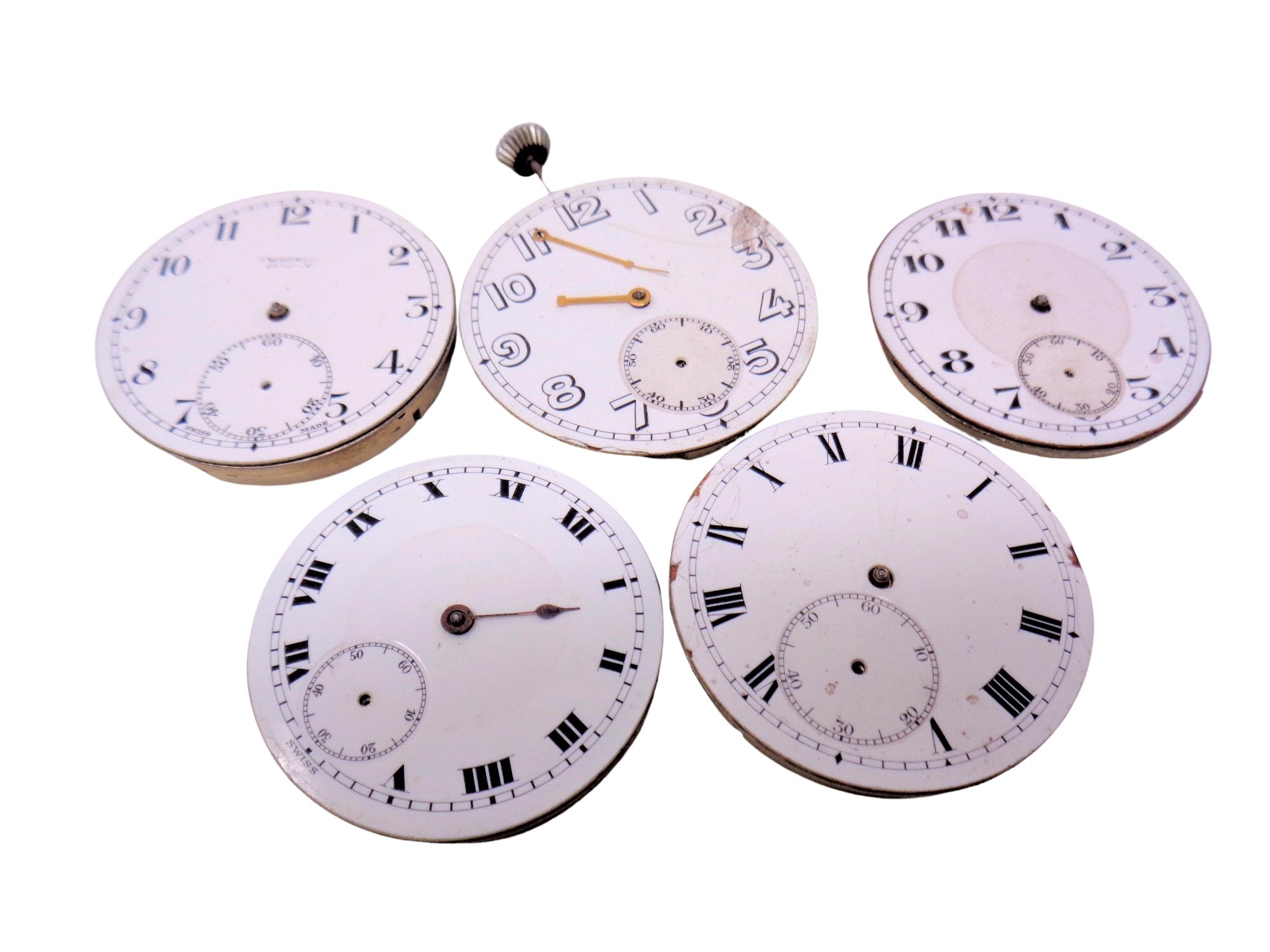 Five pocket watch movements