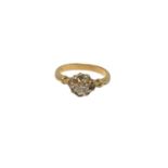 An 18ct gold diamond cluster ring, centre stone approx. 0.