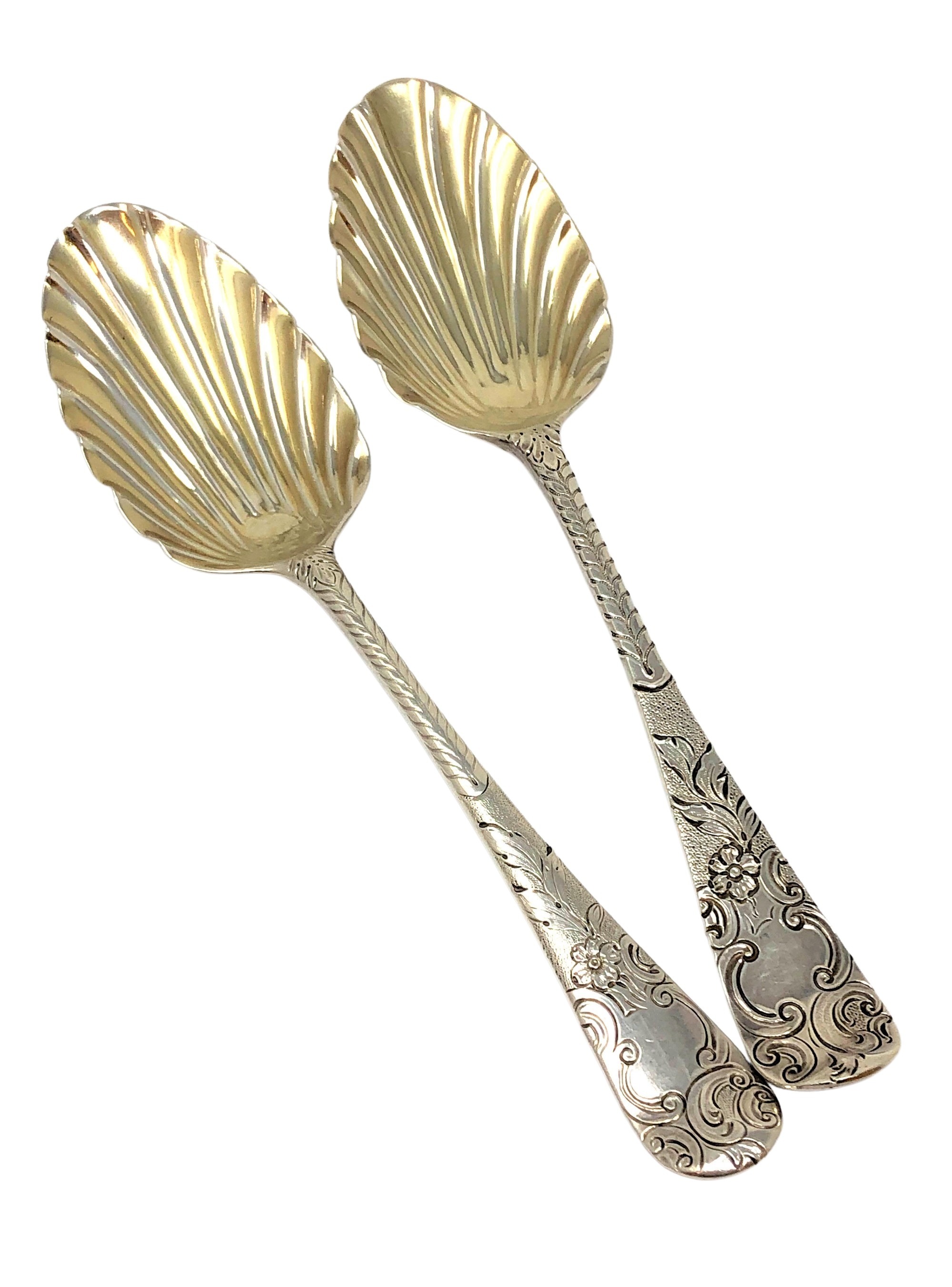 Two nice quality silver-gilt engraved spoons, one Victorian,