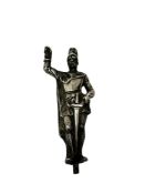 A solid silver figure of a knight, height 8.