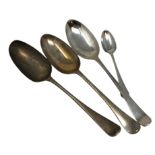 Four heavy Georgian silver spoons