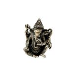 A large silver ring depicting Ganesha, size T.