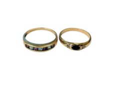 Two 9ct gold dress rings, 3.3g.