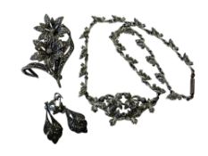 A group of silver and marcasite jewellery