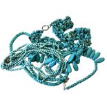A collection of turquoise jewellery,