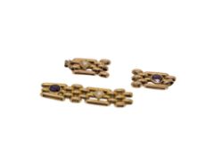 Three sections of a gold Victorian bracelet,