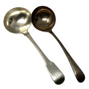 Two Georgian silver ladles