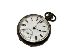 An antique silver pocket watch CONDITION REPORT: In working order.