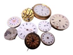 A quantity of pocket watch movements
