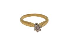 An 18ct gold solitaire diamond ring, approx. 0.2 carat, size N CONDITION REPORT: 3.