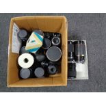 A quantity of assorted camera lenses