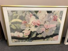 After Ole Ziger, limited edition colour print depicting clematis,