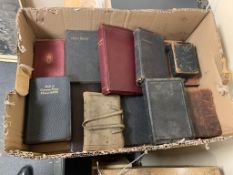 A collection of vintage Holy Bibles, Hymnals and Prayer Books.