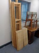 A pine modular shelving unit