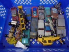 A crate of play worn die cast vehicles - Corgi Toys, Whizz Wheels,