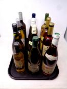 A tray of assorted bottles of white and rose wine - Carmenet 1990, Chablis Bougis Grand Cru,