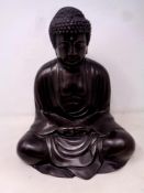 A bronze figure of a seated Buddha, 27cm high.