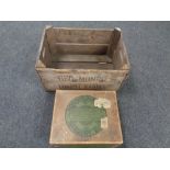 A vintage wooden crate marked Geo Monro, Covent Garden,