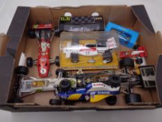 A box of boxed and un-boxed Formula 1 vehicles by Onyx, Zylmex,