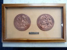 Two plaques; The Third Seal of King Henry VIII, in use from 1542 to 1547,