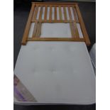 A Times Beds 3' divan with Acacia mattress and a contemporary oak rail headboard