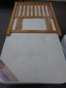 A Times Beds 3' divan with Acacia mattress and a contemporary oak rail headboard