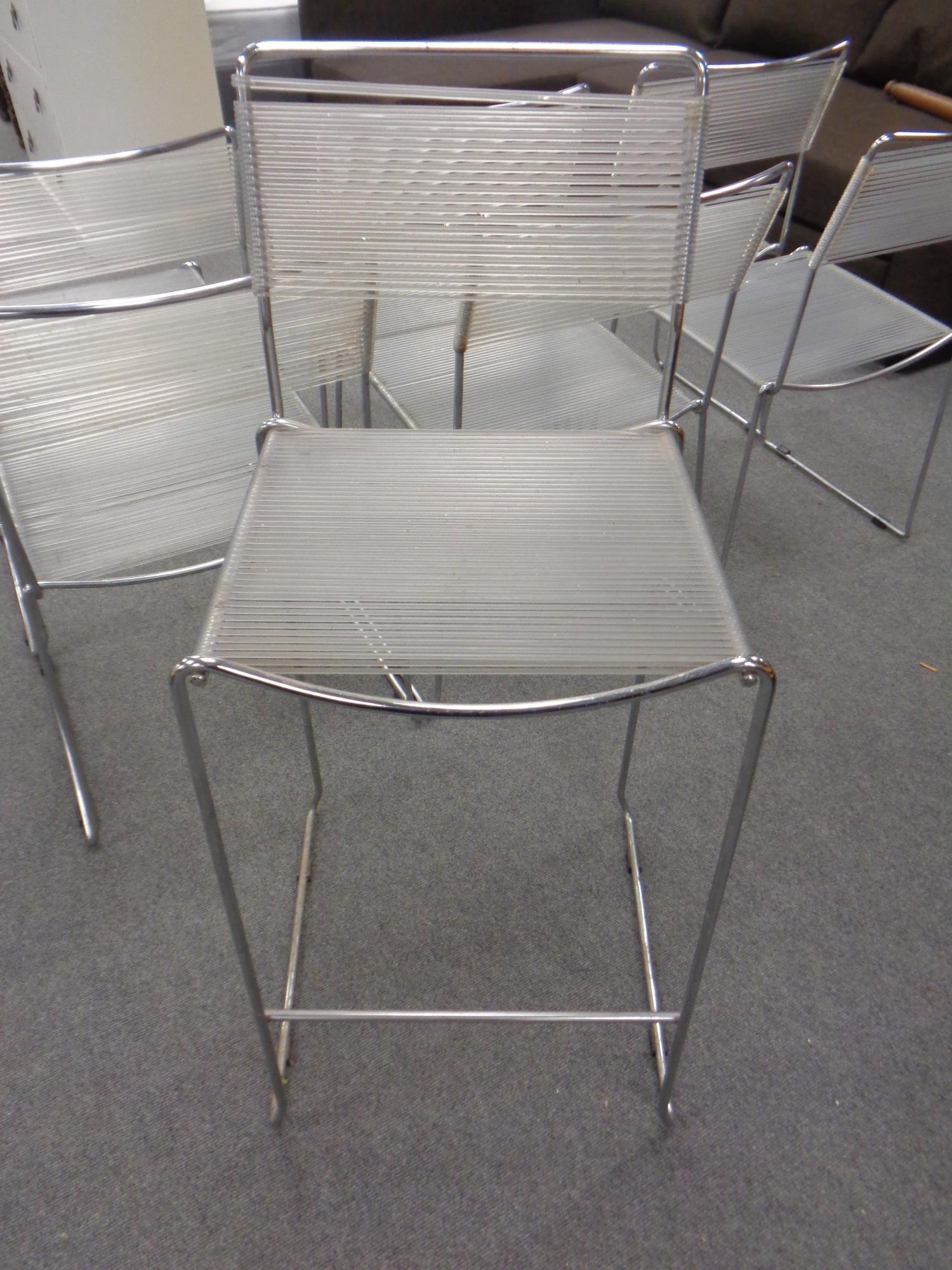 A set of six mid 20th century spaghetti chairs in the style of Giandomenico Belotti and a matching - Image 2 of 2