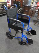 A folding wheel chair