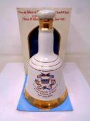 A Bell's commemorative Scotch whisky decanter 50cl, Prince William of Wales 21st June 1982,