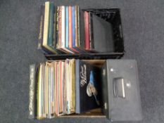 A box and a crate of vinyl LP's and box sets,