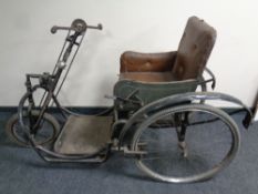 An early 20th century hand operated invalid's tricycle CONDITION REPORT: With some