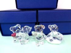 Three Swarovski crystal teddy bears,