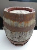 An oak coopered barrel,