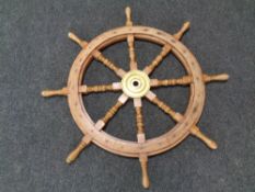 An eight spoke ship's wheel