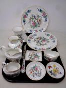 A tray of eleven pieces of Aynsley Pembroke and Royal Worcester cabinet china - comport, cake knife,