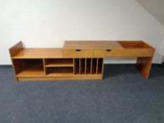 A 20th century Swedish teak extending entertainment unit