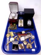 A tray of a collection of assorted lady's and gent's wristwatches to include Bulova, Accurist,