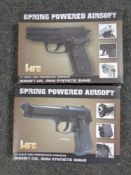 Two 6mm spring powered airsoft pistols