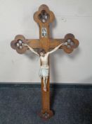 An antique oak church crucifix,