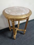 A 19th century gilt and marble topped occasional table