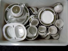 A box of Royal Tuscan Metallised tea and dinner china