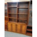 A mid 20th century Danish rosewood bookcase