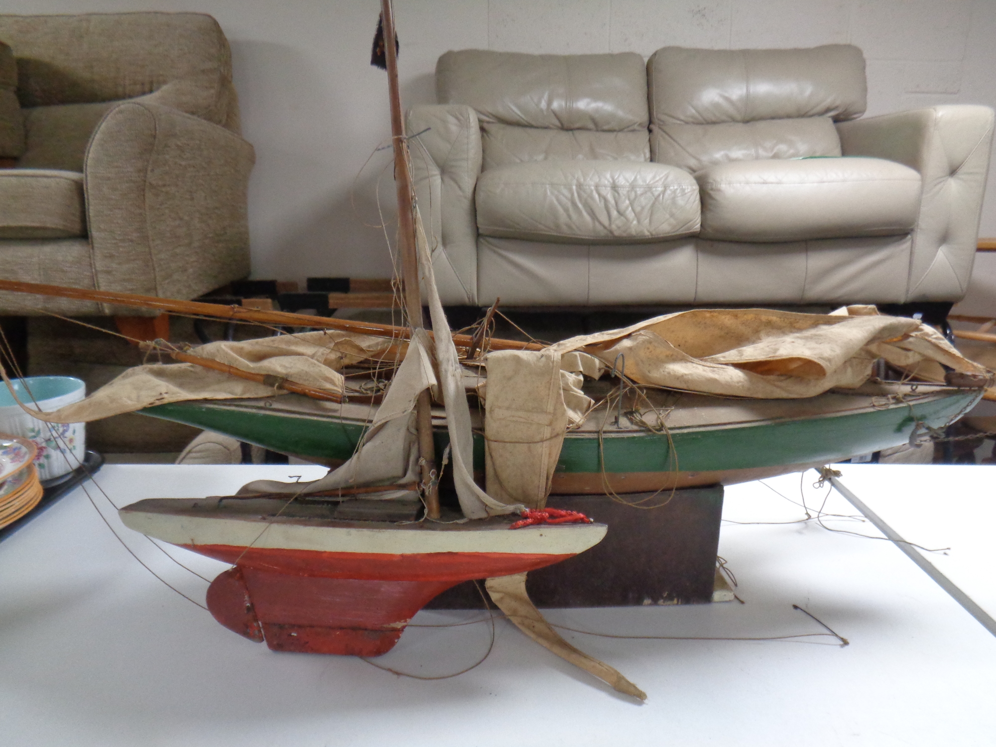 Two vintage 20th century vintage pond yachts,