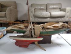 Two vintage 20th century vintage pond yachts,