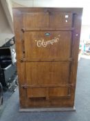 An early 20th century metal storage cabinet bearing decoration R.M.S.