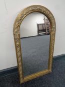 A contemporary gilt framed dome topped hall mirror