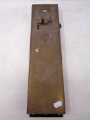 A vintage brass Lockerbie & Wilkinson toilet door lock